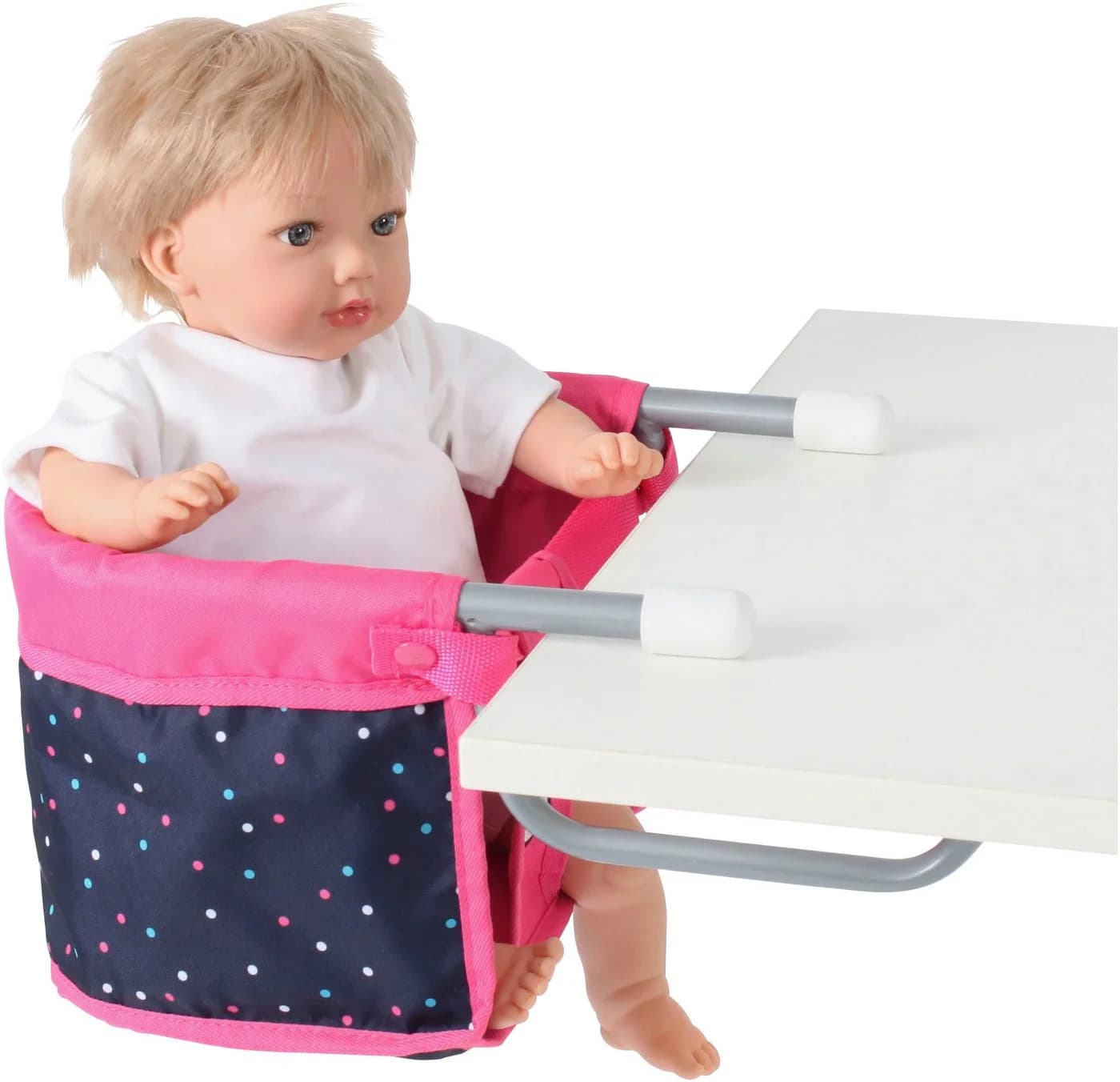 CHIC2000 Puppen-Tischsitz Konfetti Pink mit Sicherheitsgurt