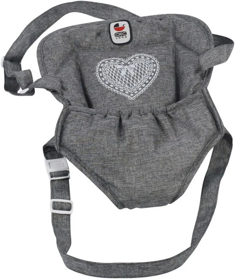 CHIC2000 Puppen Bauchtrage Jeans Grau - Weich Gepolstert - Bild 2