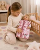 CHIC2000 Puppen Schlafsack Rosa mit Blumenmuster Bild 3