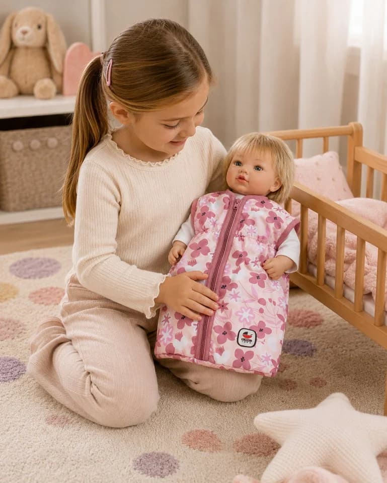 CHIC2000 Puppen Schlafsack Rosa mit Blumenmuster - Bild 3