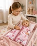 CHIC2000 Puppen Schlafsack Rosa mit Blumenmuster Bild 4