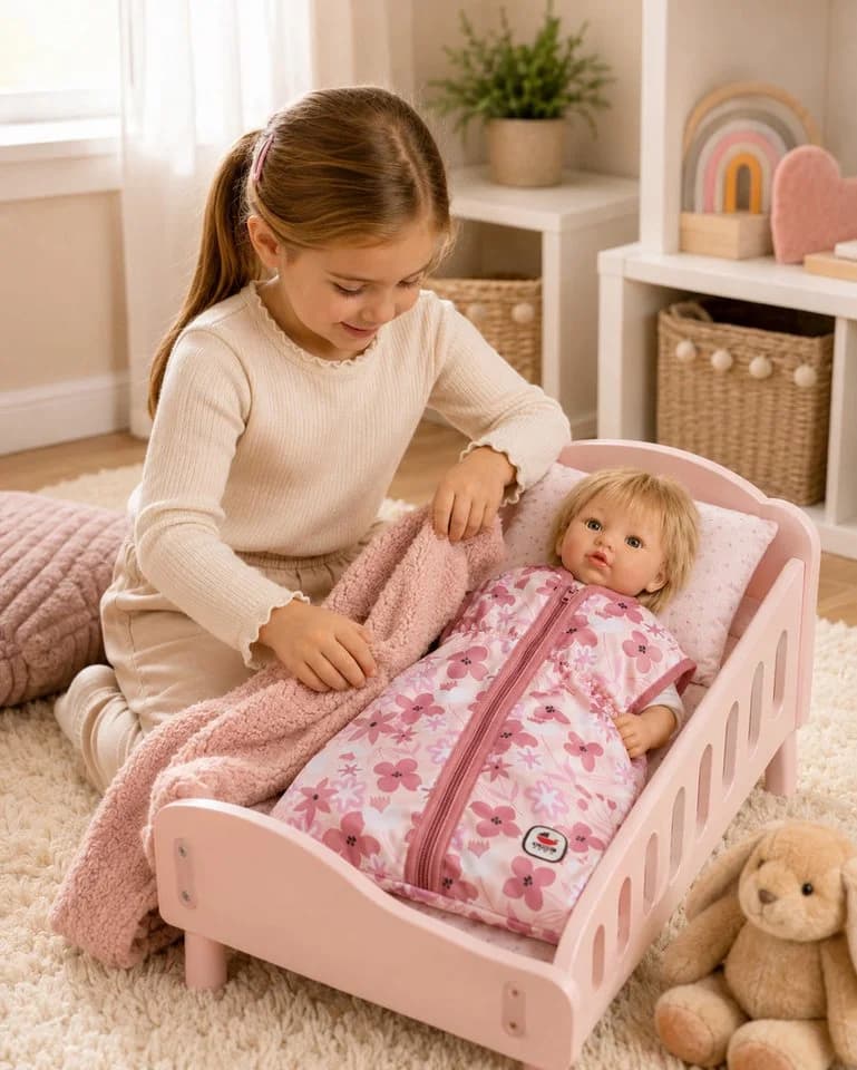 CHIC2000 Puppen Schlafsack Rosa mit Blumenmuster - Bild 5