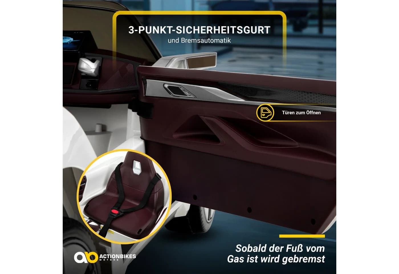 Actionbikes Motors Elektro-Kinderauto BMW i4 Weiß Fernbedienung Softstart - Bild 4