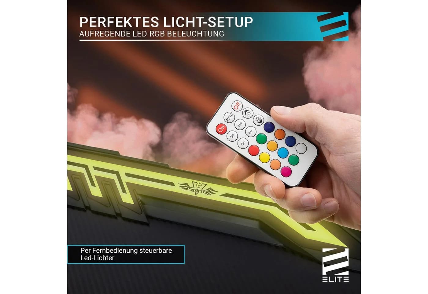 ELITE Gaming Rocksolid 2.0 Gamingtisch Schwarz mit RGB-Beleuchtung - Bild 5