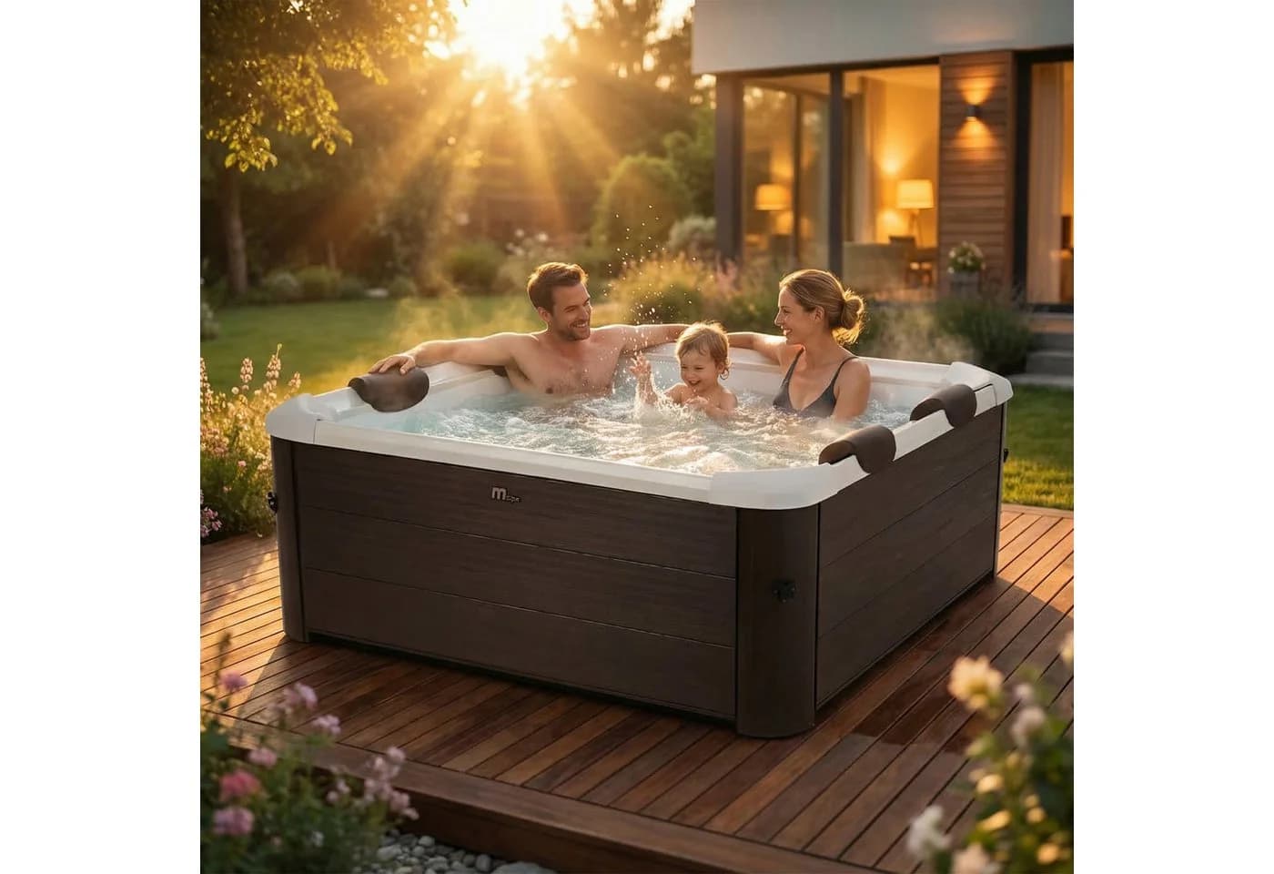mSpa Whirlpool Frame Tribeca F-TR062W Outdoor-Whirlpool 6 Personen Holzoptik - Bild 2