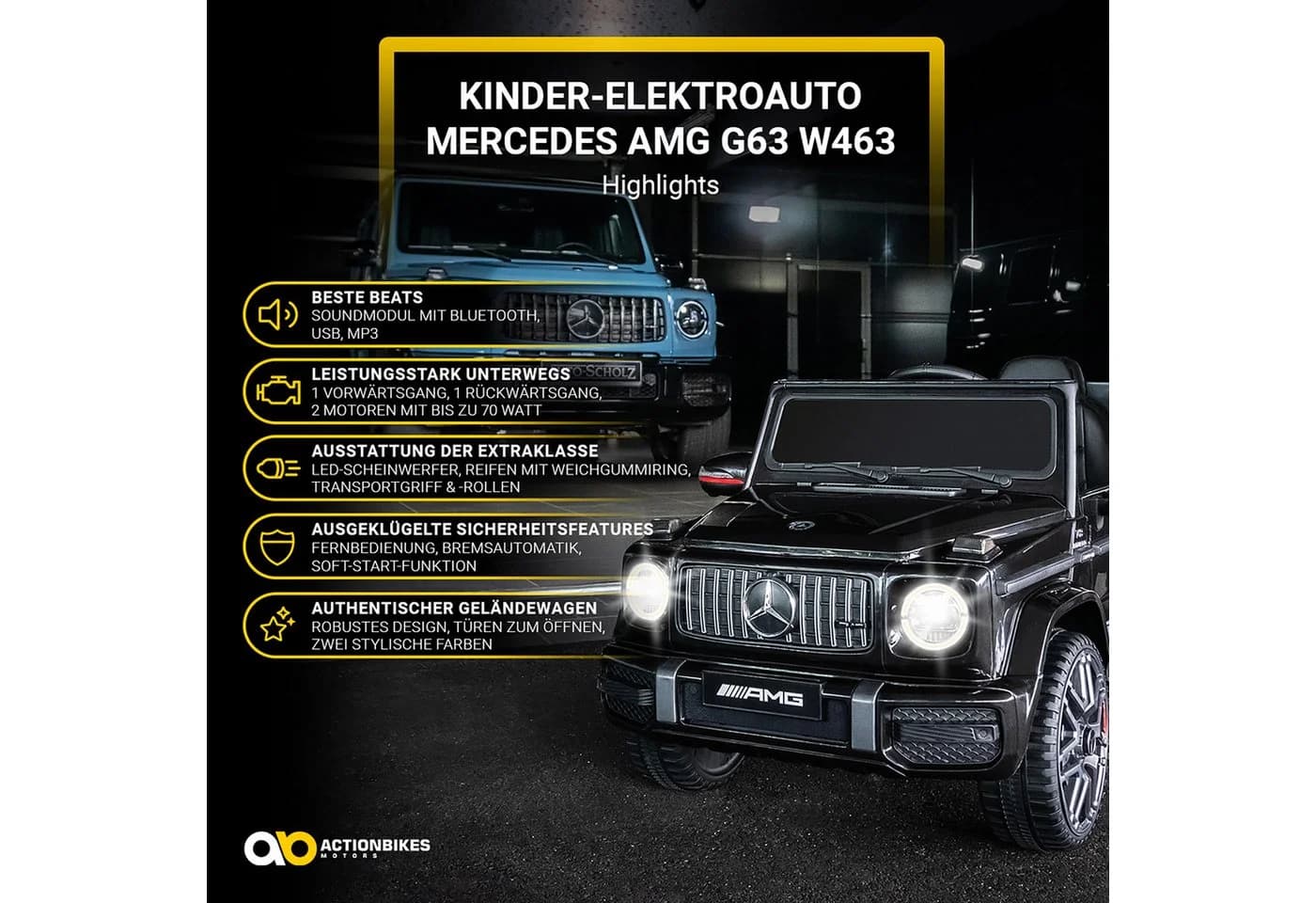 Actionbikes Motors Elektro-Kinderauto Mercedes Benz AMG G63 Kinder Elektro Auto ab 3 Jahre