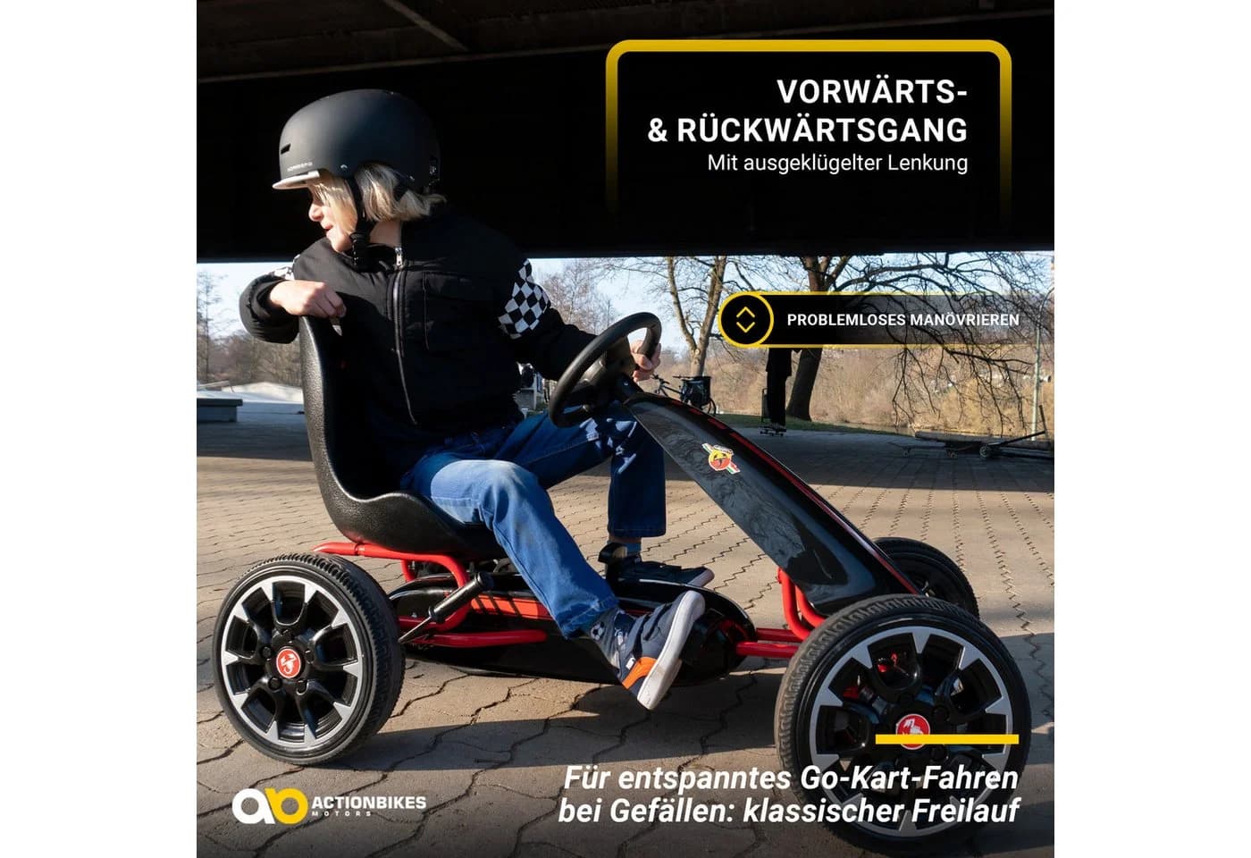 Actionbikes Motors Go-Kart Kinder Pedal Go Kart Abarth FS595 mit Handbremse - Bild 4