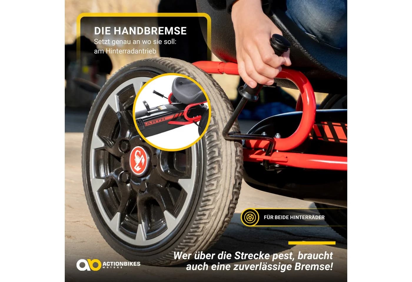 Actionbikes Motors Go-Kart Kinder Pedal Go Kart Abarth FS595 mit Handbremse - Bild 5