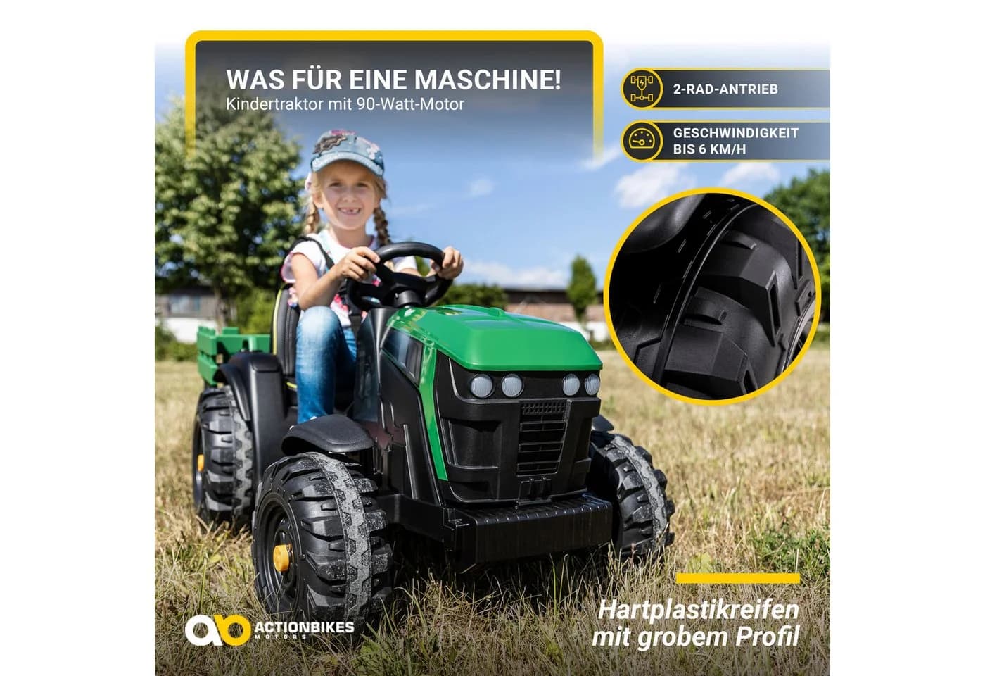 Actionbikes Motors Elektro-Kindertraktor mit Anhänger & Fernbedienung - Bild 4