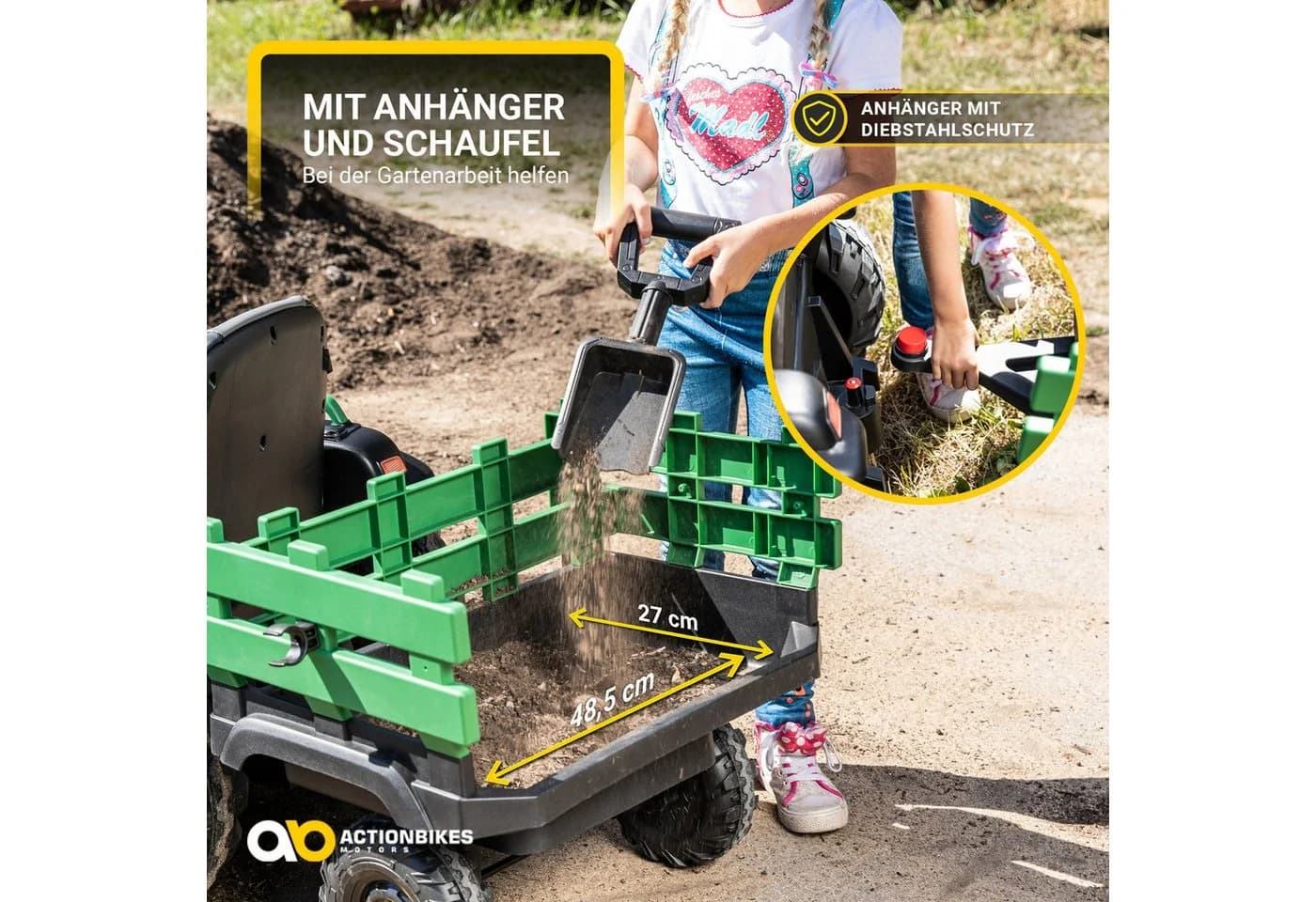 Actionbikes Motors Elektro-Kindertraktor mit Anhänger & Fernbedienung - Bild 5