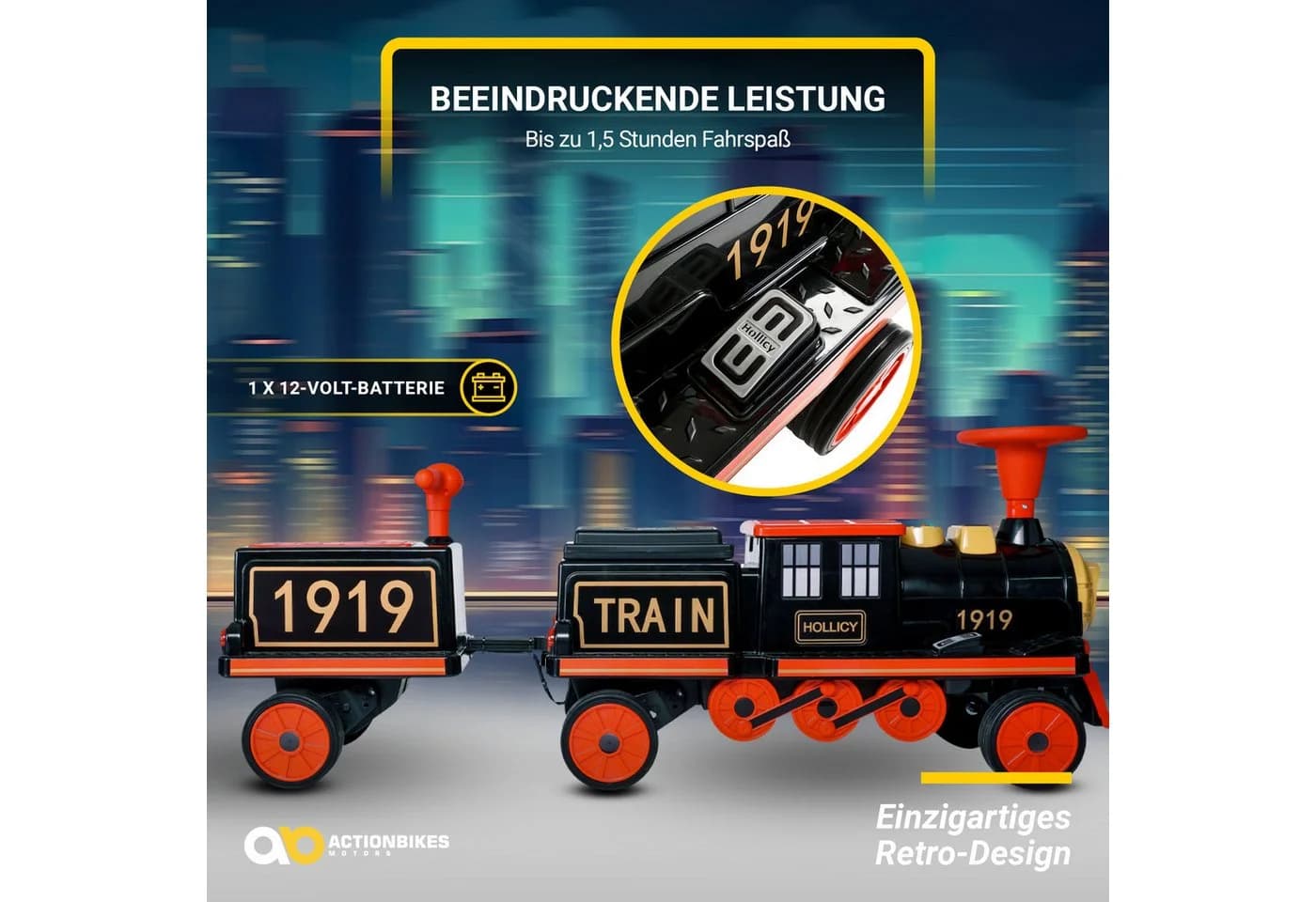 Actionbikes Motors Elektro-Kinderzug mit Anhänger 180W 5km/h - Bild 5