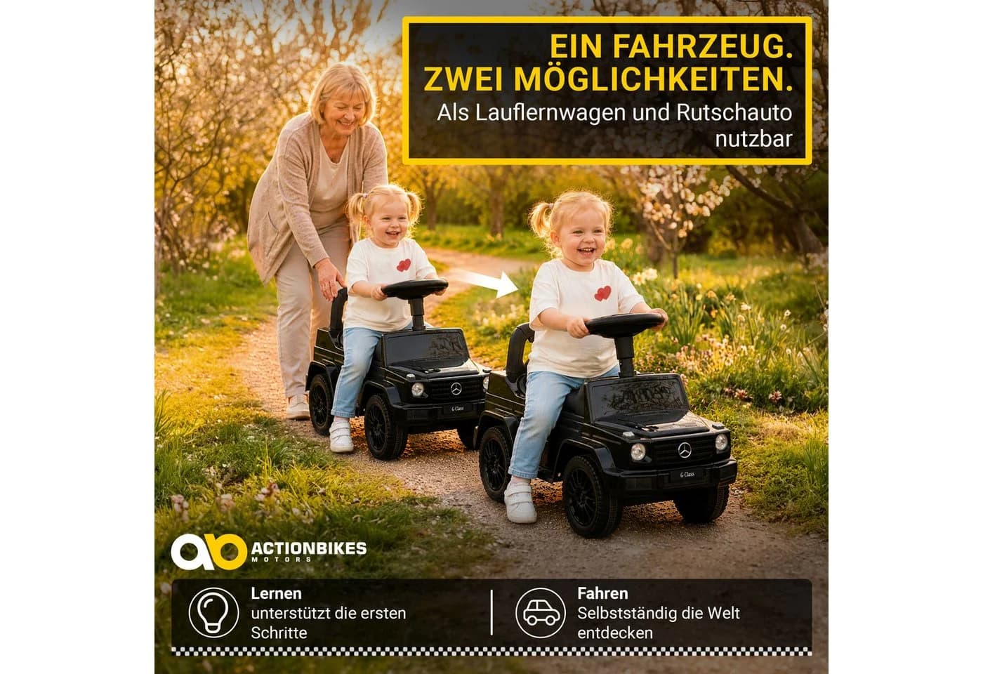 Actionbikes Motors Rutscherauto Mercedes G350d 2in1 Schwarz - Bild 3