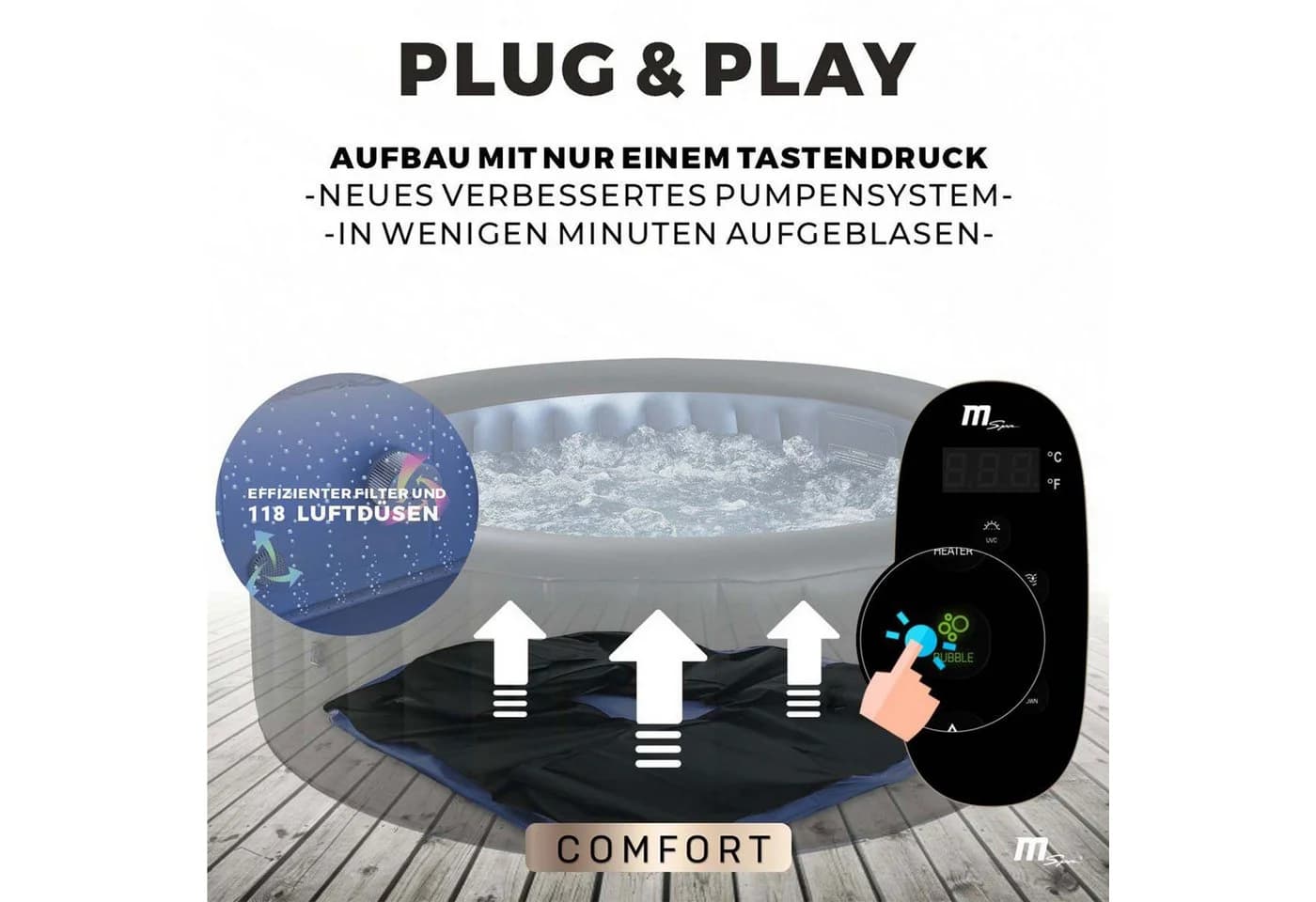 mSpa Whirlpool Bergen aufblasbar 8 Personen UV-C Anti-Frost - Bild 4