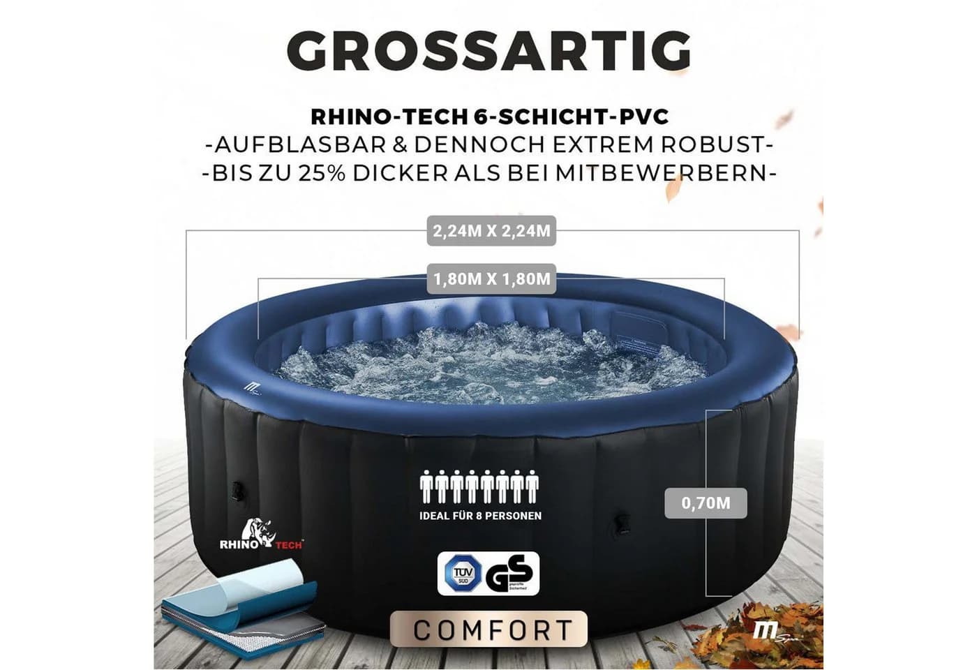 mSpa Whirlpool Bergen aufblasbar 8 Personen UV-C Anti-Frost - Bild 5