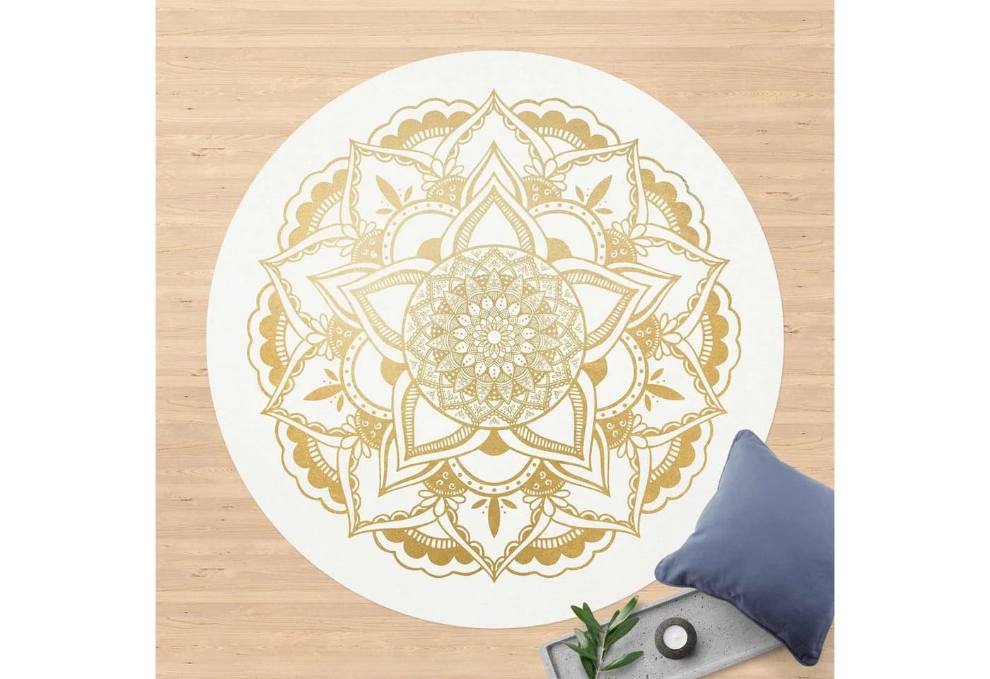 Bilderdepot24 Vinylteppich Mandala Gold Rund - Bild 3