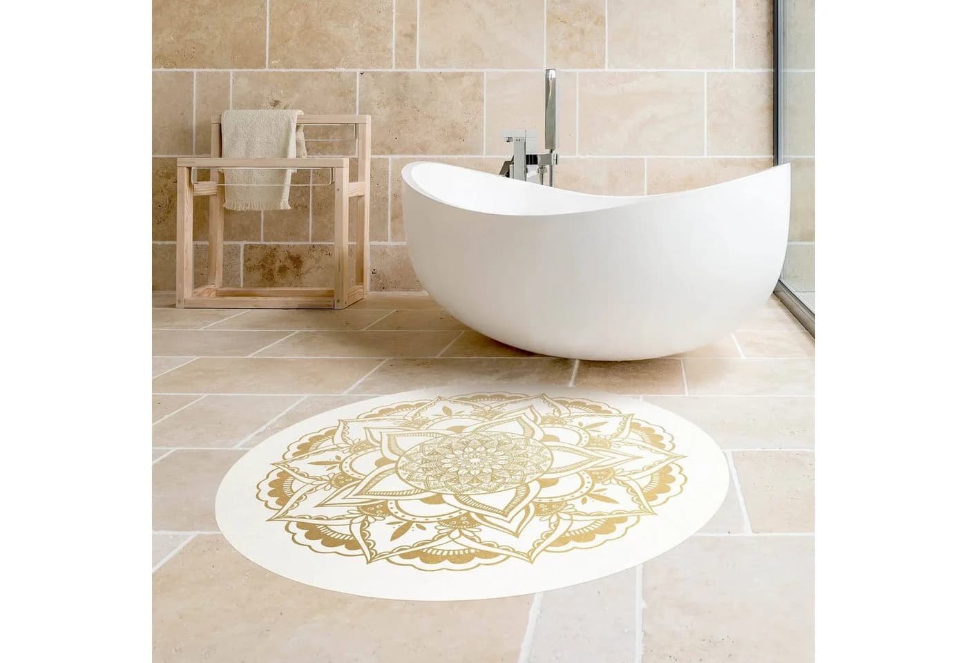 Bilderdepot24 Vinylteppich Mandala Gold Rund - Bild 4