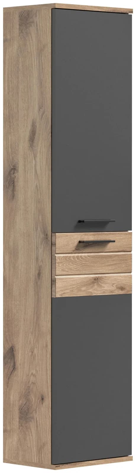 Hochschrank Mason Grau/Eiche Moderner Stauraum