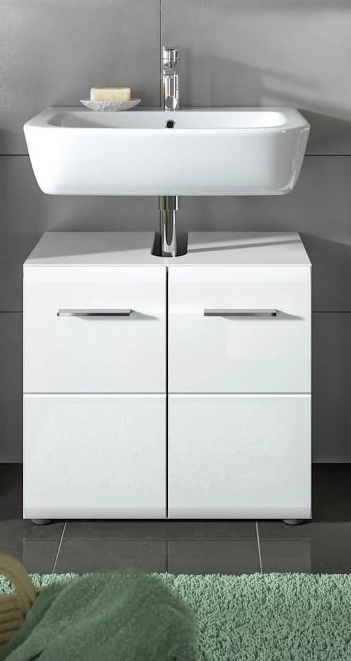 xonox.home Waschbeckenunterschrank Weiß Hochglanz Modern - Bild 5