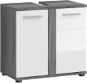 WELLTIME Waschbeckenunterschrank LUCCA Weiß Hochglanz 60cm Bild 2