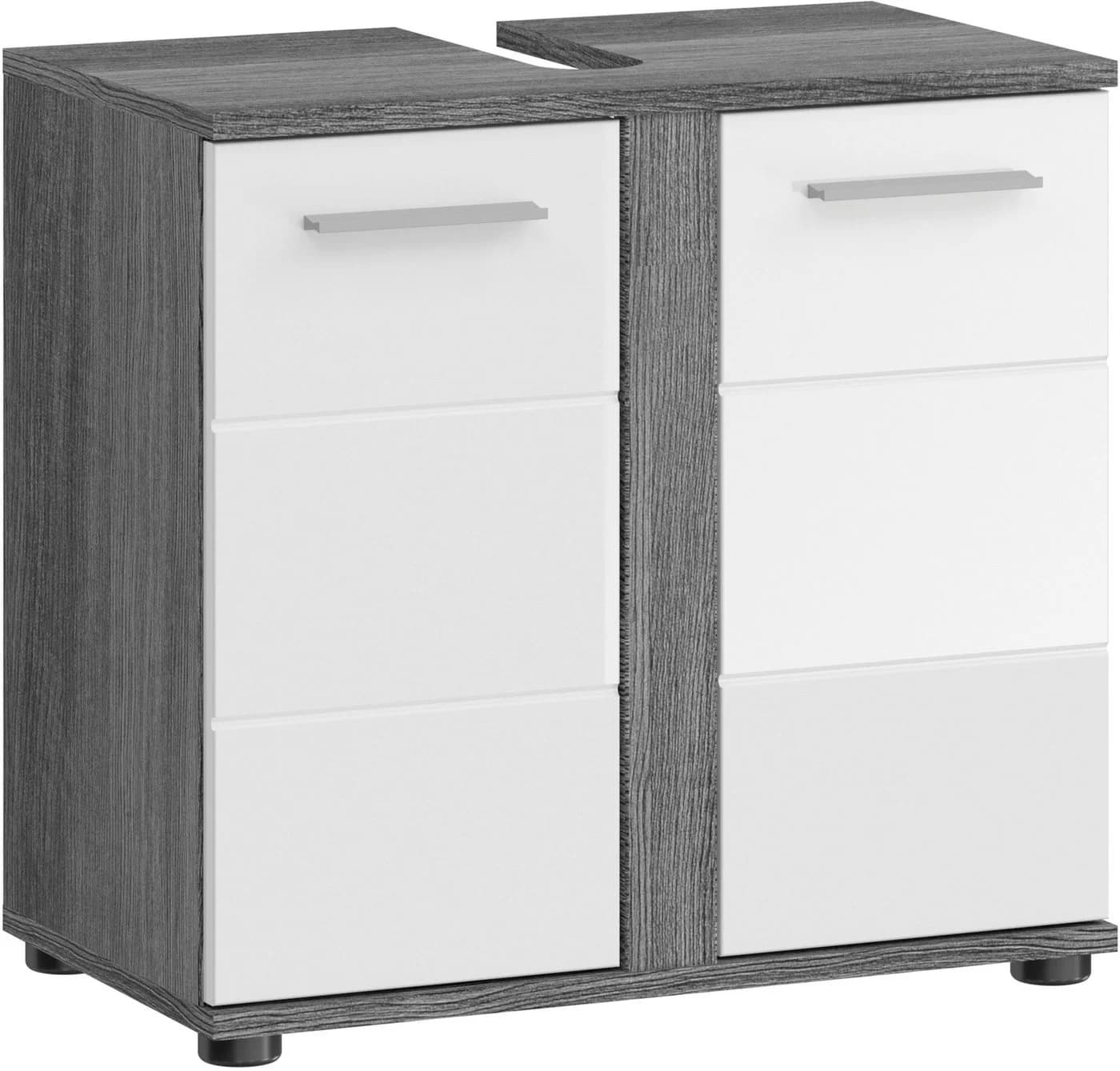WELLTIME Waschbeckenunterschrank LUCCA Weiß Hochglanz 60cm - Bild 2