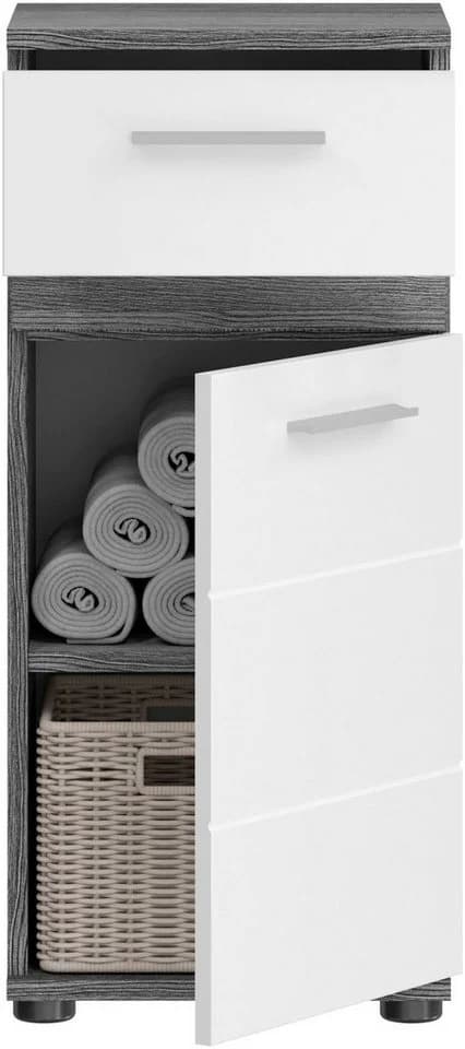 WELLTIME Unterschrank LUCCA Weiß Hochglanz 1 Tür 1 Schublade - Bild 4
