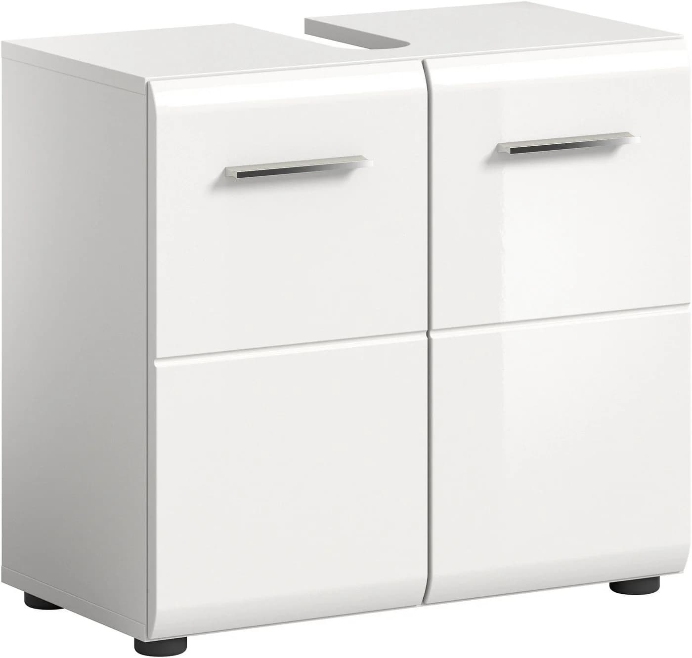 WELLTIME Waschbeckenunterschrank Florenz Weiß Hochglanz 60cm - Bild 2