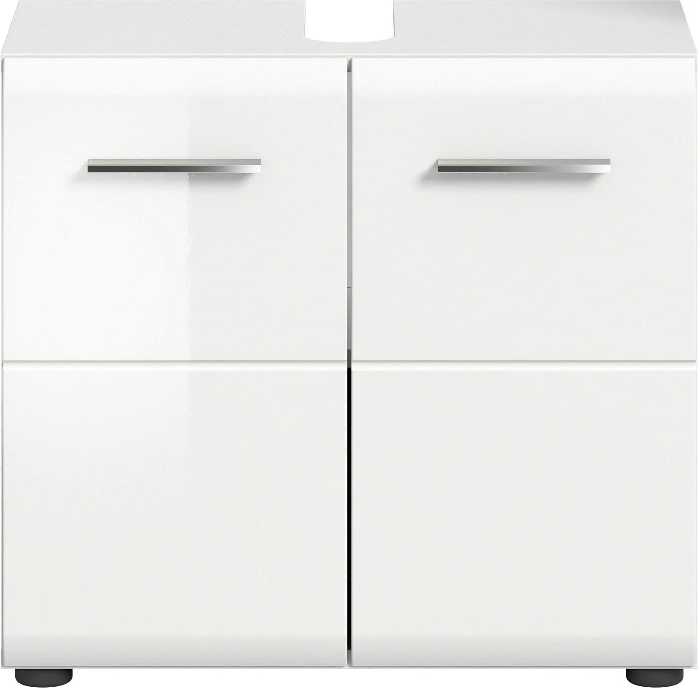 WELLTIME Waschbeckenunterschrank Florenz Weiß Hochglanz 60cm - Bild 5