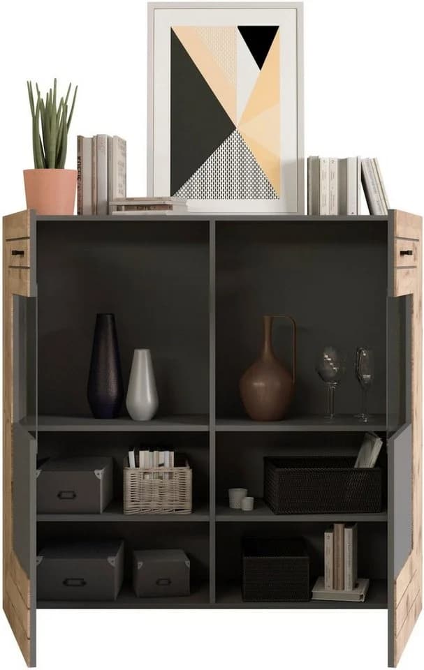 Highboard INOSIGN Aalborg Grau Metallgriffe - Bild 4