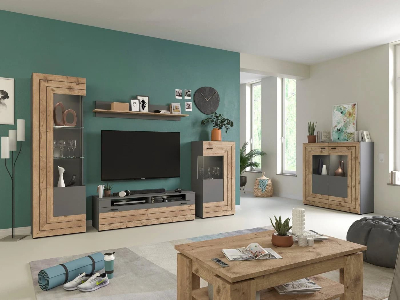 Highboard INOSIGN Aalborg Grau Metallgriffe - Bild 5