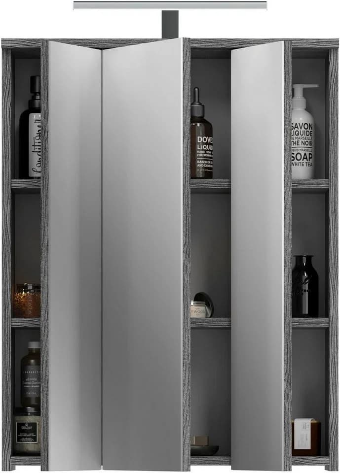 WELLTIME Badezimmerspiegelschrank LUCCA 60cm mit LED und Steckdose - Bild 4