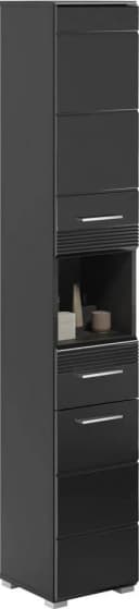 Home affaire Hochschrank Malmö Schwarz 2 Türen 1 Schublade Bild 2