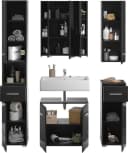 HOME AFFAIRE Badmöbel-Set Malmö 5-teilig Schwarz mit LED Bild 3