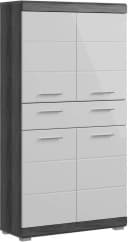 WELLTIME Midischrank SIENA 4 Türen Weiß Hochglanz Bild 2