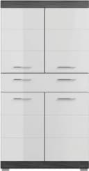 WELLTIME Midischrank SIENA 4 Türen Weiß Hochglanz Bild 3