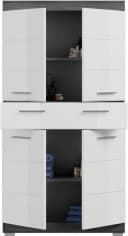 WELLTIME Midischrank SIENA 4 Türen Weiß Hochglanz Bild 4
