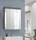 WELLTIME Badezimmerspiegelschrank SIENA Grau 3 Spiegeltüren Bild 1