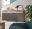 HOME AFFAIRE Sideboard Riga Braun Grau mit Softclose Bild 1