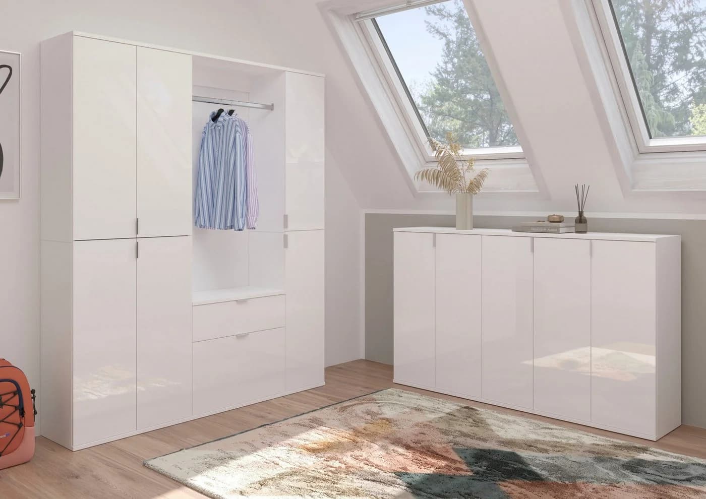 HOME AFFAIRE Kommode Trondheim Weiß 1 Tür 3 Böden