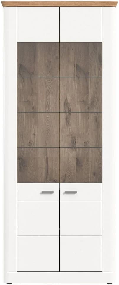 xonox.home Standvitrine Weiß Matt mit LED-Beleuchtung