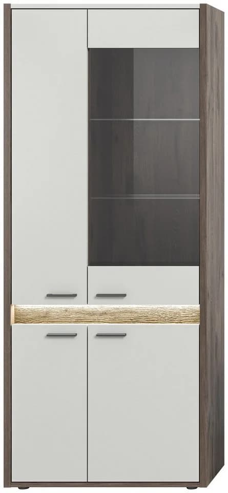 Vitrine Falcona Eiche Dunkel/Grau Metall