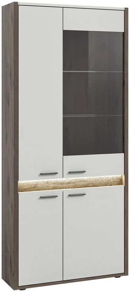 Vitrine Falcona Eiche Dunkel/Grau Metall - Bild 2