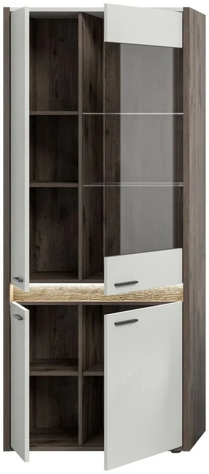 Vitrine Falcona Eiche Dunkel/Grau Metall - Bild 3