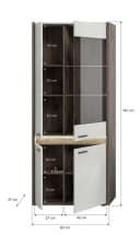 Vitrine Falcona Eiche Dunkel/Grau Metall Bild 4