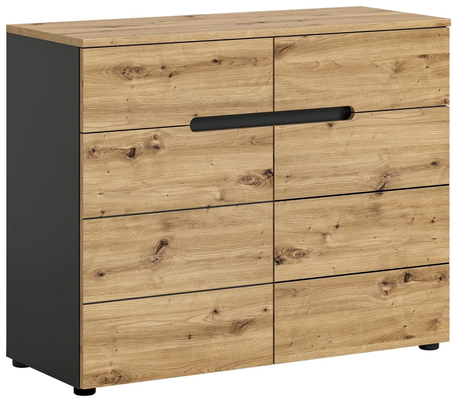 Kommode Canu Eiche/Grau Modernes Design