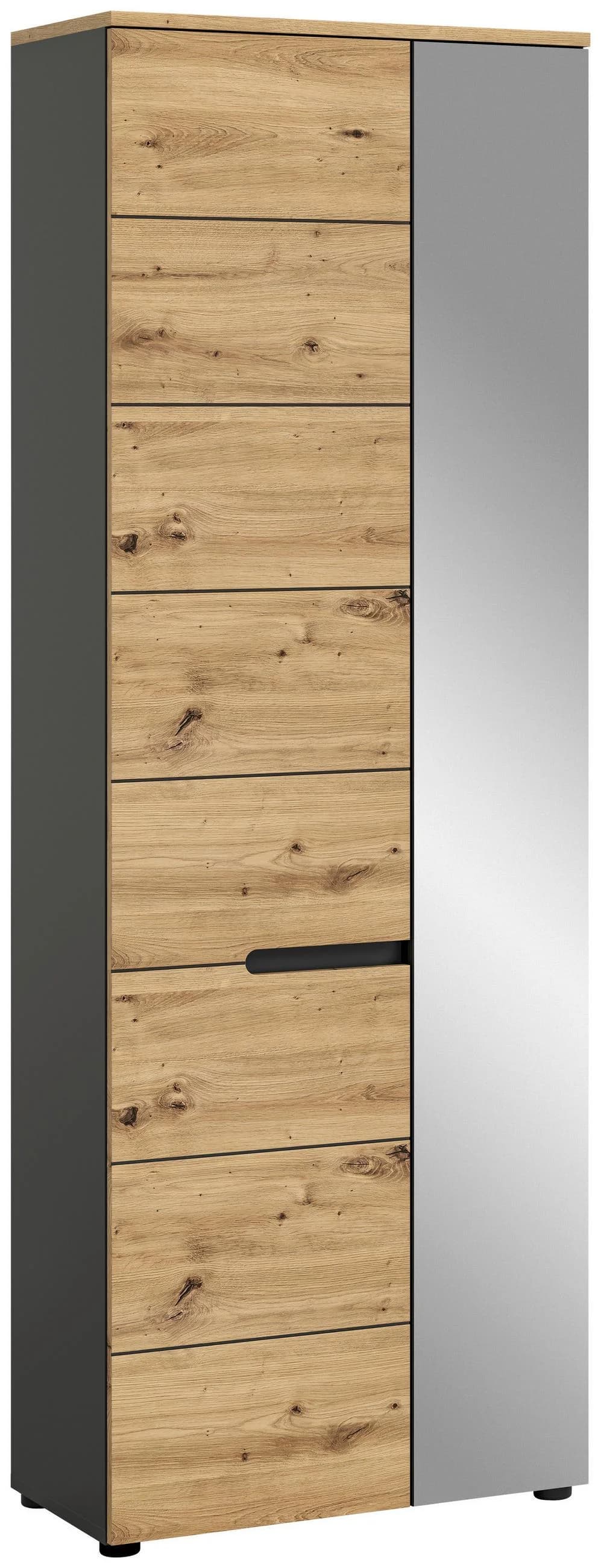 Garderobenschrank Canu Eiche Dekor Grau