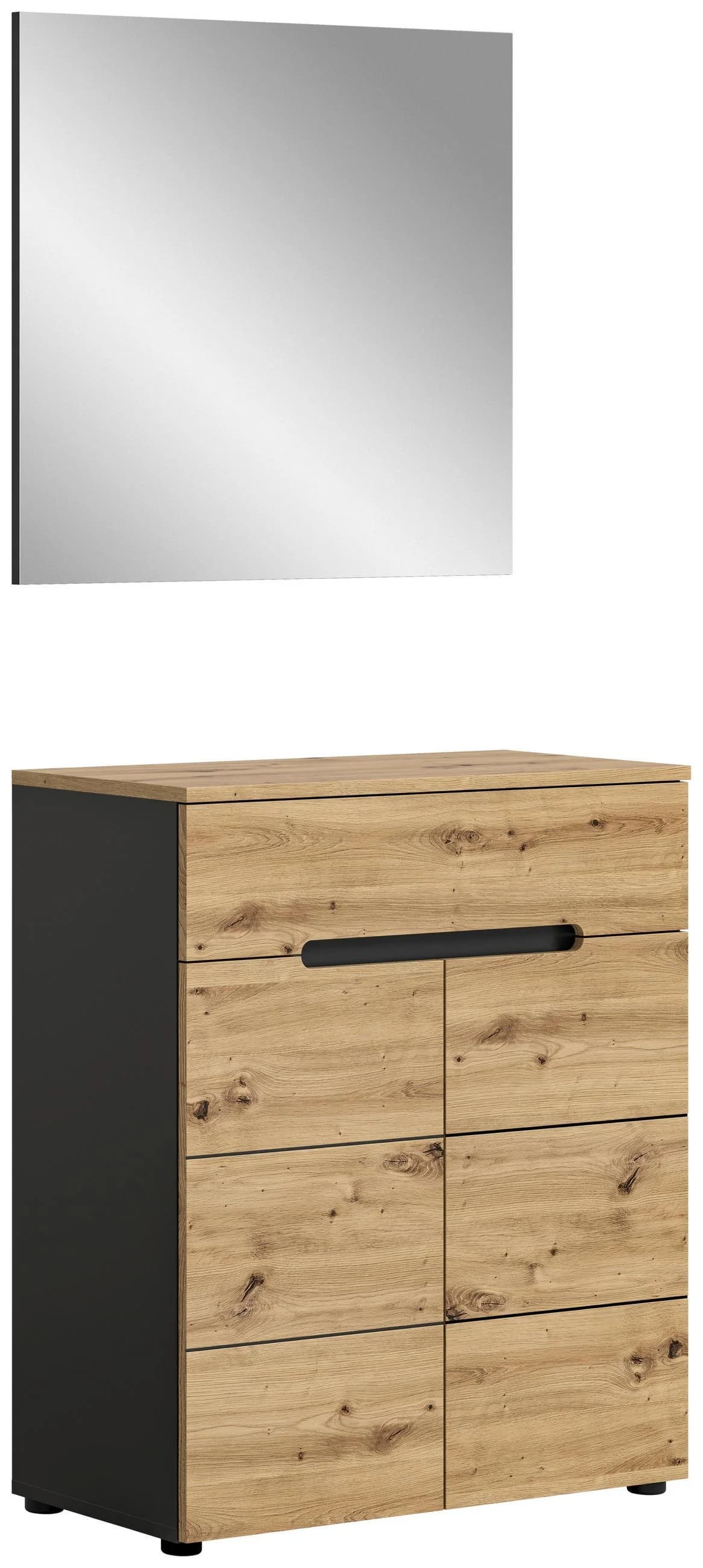Garderobe Canu 2-teilig Eiche Dekor Grau