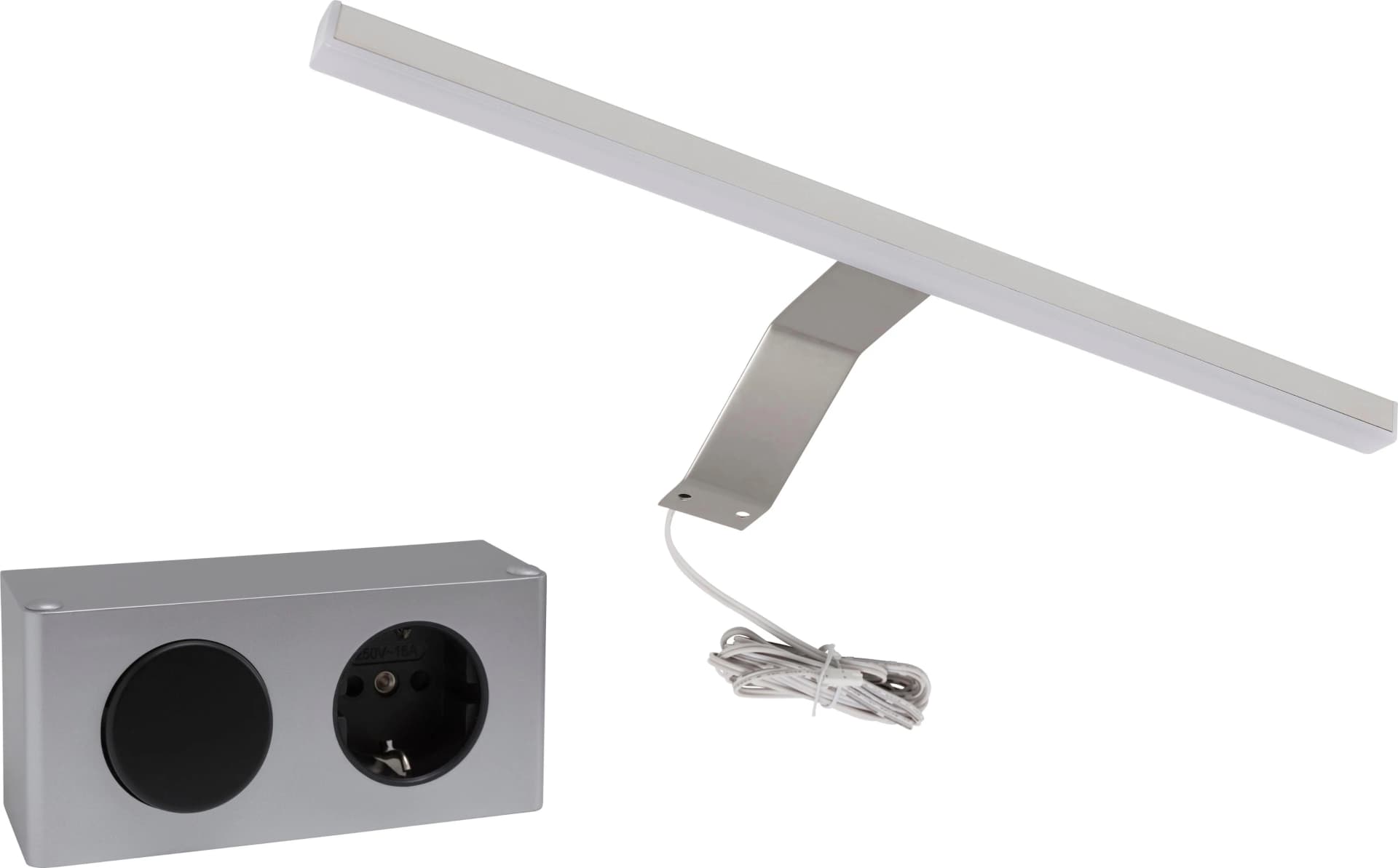 WELLTIME Lucio Aufbauleuchte Silber LED Spiegelschrank