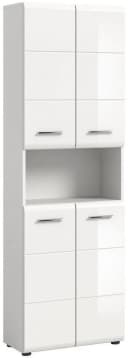 xonox.home Hochschrank Ice Weiß Hochglanz 4 Türen Badmöbel Bild 1