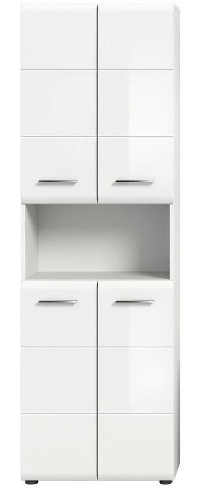 xonox.home Hochschrank Ice Weiß Hochglanz 4 Türen Badmöbel - Bild 3
