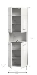 xonox.home Hochschrank Ice Weiß Hochglanz 4 Türen Badmöbel Bild 5